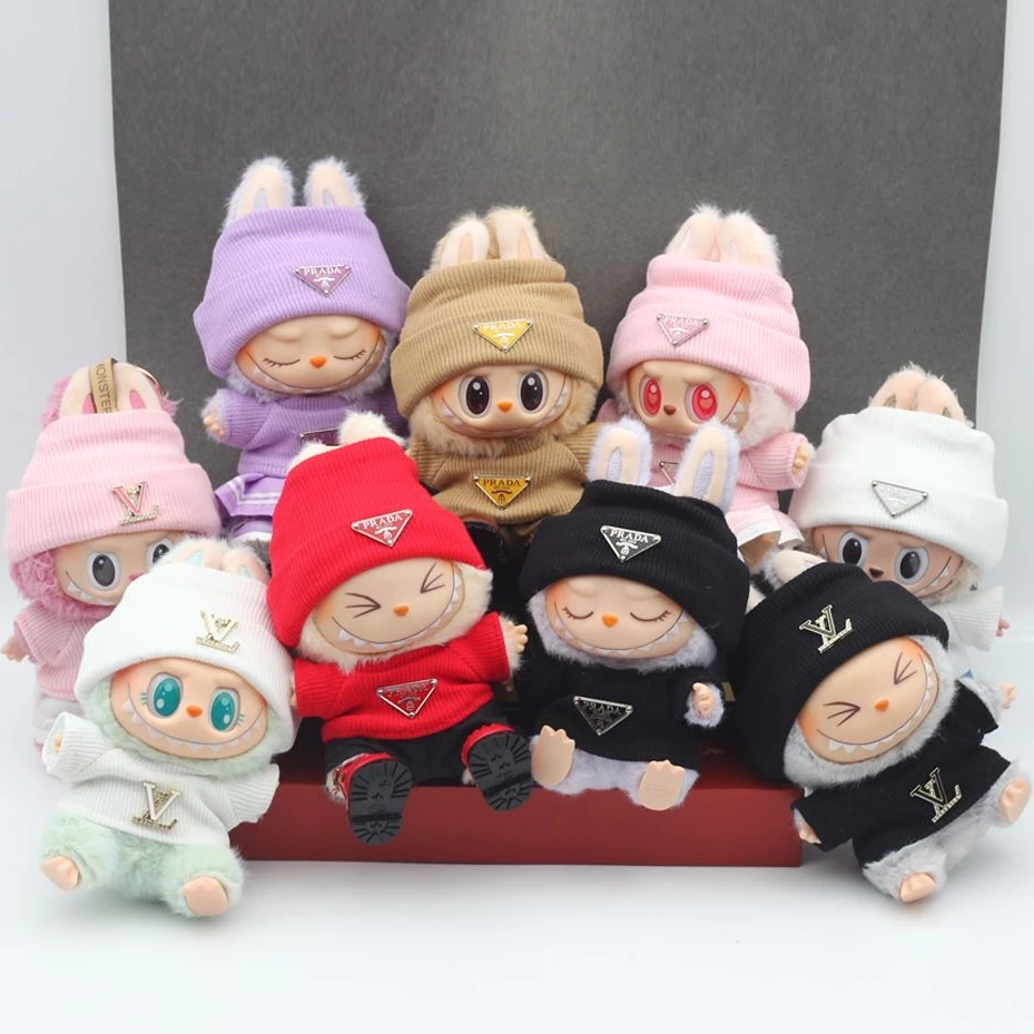 Labubu Roupasv1 v2 labubu clothes (somente labubu roupa) v1 17cm Macaron Labubu clothes v2 15cm sitting Labubu roupa