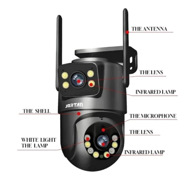 Câmera De Segurança a Prova de água Lente Dupla APP ICSEE IP66 Camera IP WiFi 360