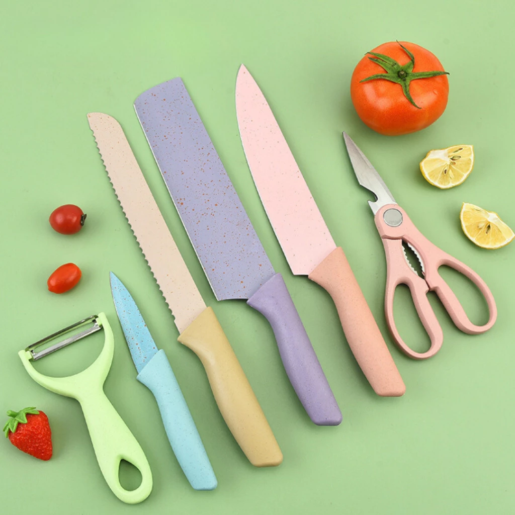Kit de 6 Facas Churrasco inox cozinha Profissional Antiaderente