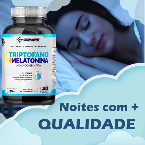 L-Triptofano e Melatonina Concentrado ( Aminoácido ) 30 Cáps 210mcg Melatonina + 200mg triptofano !