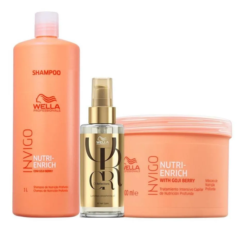 Kit Wella Pro Invigo Enrich Sh 1l + Masc 500 Ml + Oil 100 Ml